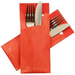 Papierowe "czerwone" torebki na sztućce z serwetką Etui na sztućce Pochetto 520 szt