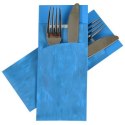 Papierowe "niebieskie" torebki na sztućce z serwetką Etui na sztućce Pochetto 520 szt